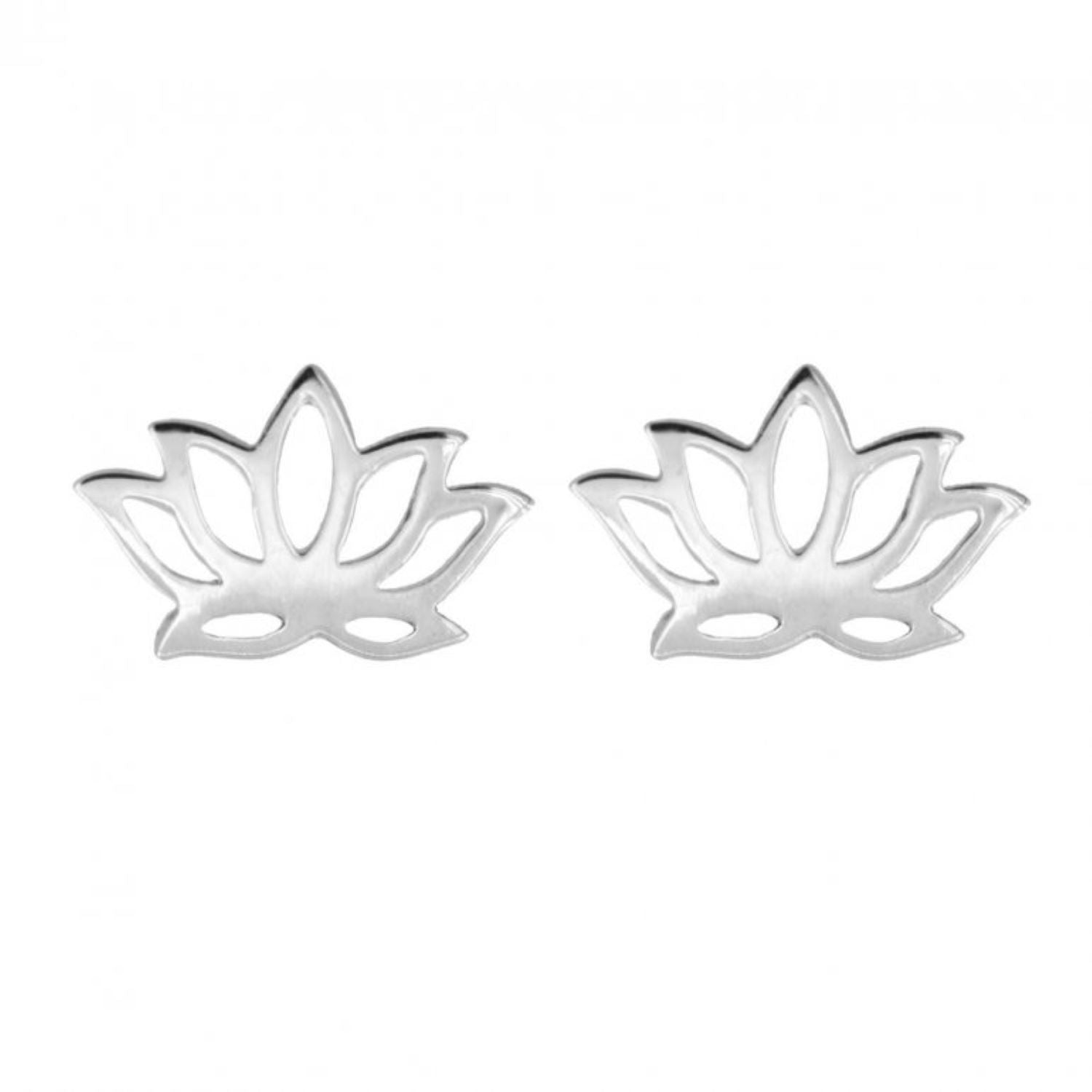 10K Plain Gold Lotus Flower Studs