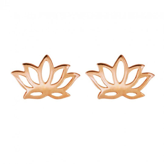 10K Plain Gold Lotus Flower Studs