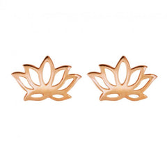 10K Plain Gold Lotus Flower Studs