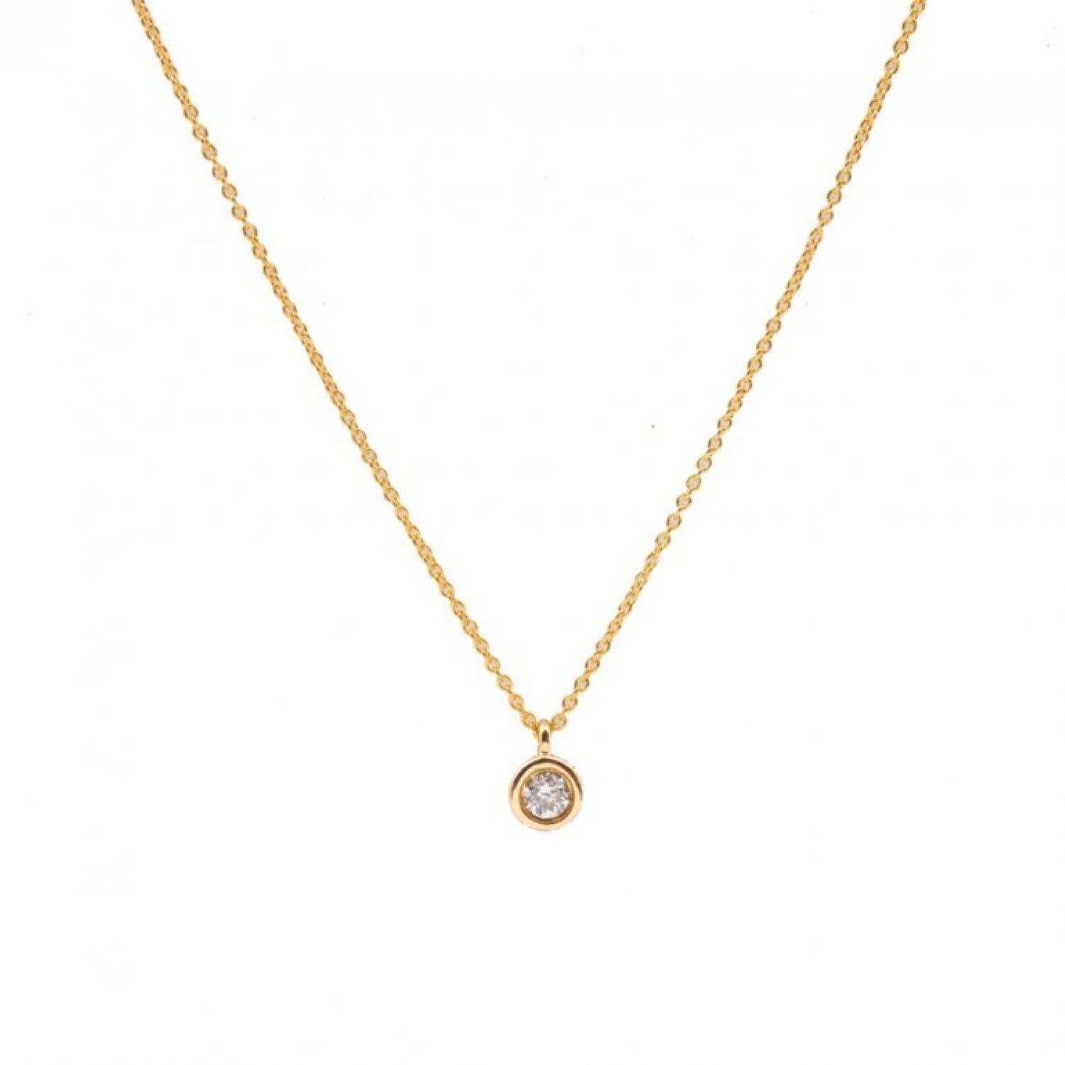 Diamond & Gold Bezel Necklace