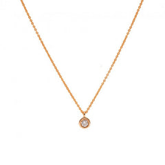 Diamond & Gold Bezel Necklace
