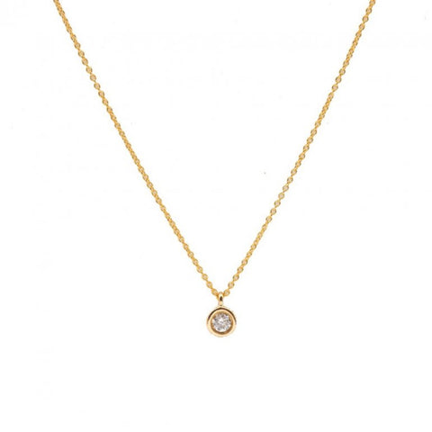 Diamond & Gold Bezel Necklace