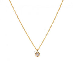 Diamond & Gold Bezel Necklace