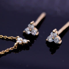 14K Gold & Diamond Tripod Necklace
