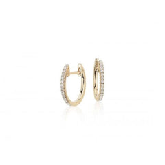Simple Diamond Huggie Earrings in 14k Gold