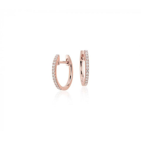 Simple Diamond Huggie Earrings in 14k Gold