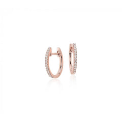 Simple Diamond Huggie Earrings in 14k Gold