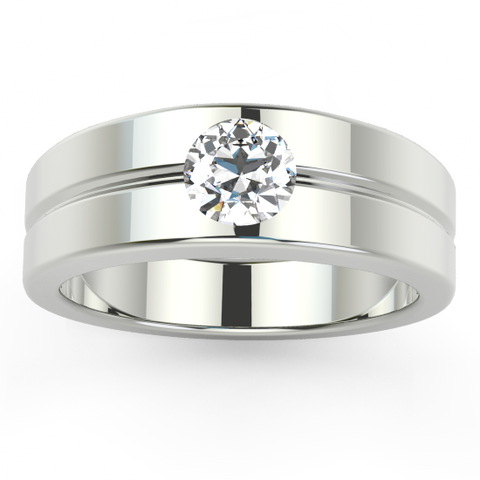 Smart Fancy Cut Diamond Brushed Wedding Ring For Men