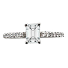 Petite Emerald Diamond Engagement Ring