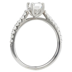 Petite Emerald Diamond Engagement Ring