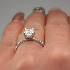 Elegant 1.00ct Diamond Engagement Ring with under Halo