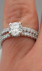 Elegant 1.00ct Diamond Engagement Ring with under Halo