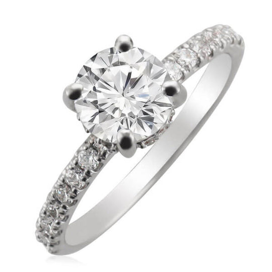 Elegant 1.00ct Diamond Engagement Ring with under Halo