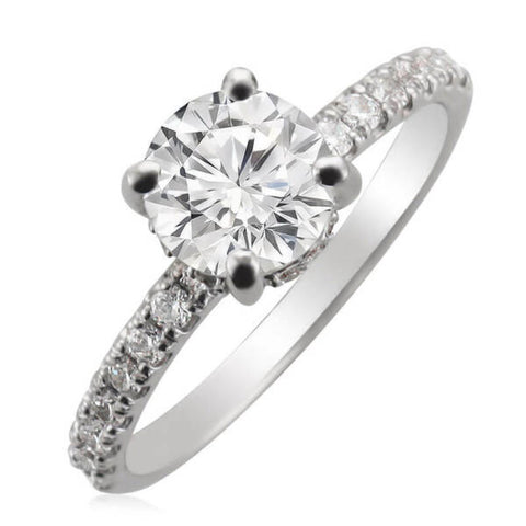 Elegant 1.00ct Diamond Engagement Ring with under Halo