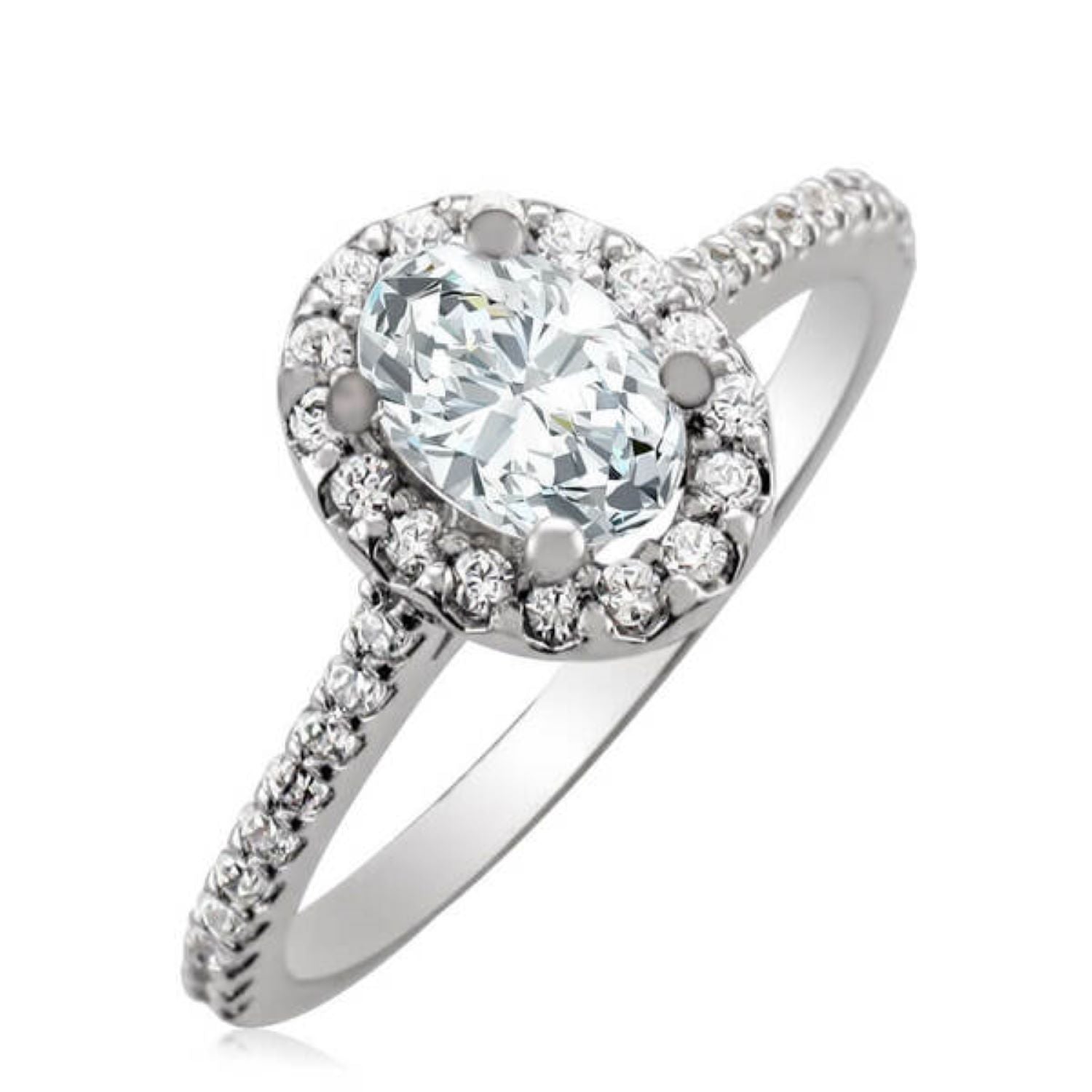 Stunning Oval Halo Diamond Engagement Ring