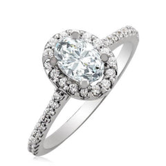 Stunning Oval Halo Diamond Engagement Ring