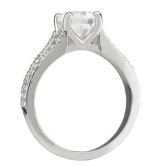 Unique Split Shank Round Diamond Engagement Ring