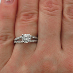 Unique Split Shank Round Diamond Engagement Ring