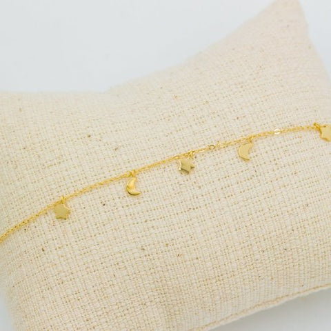 Gold Star and Moon Necklace