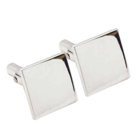 Silver Square Men's Cuff Links