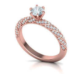 Stunning Solitaire Crown Center & Twisted Engagement Ring