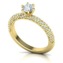 Stunning Solitaire Crown Center & Twisted Engagement Ring