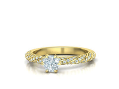 Stunning Solitaire Crown Center & Twisted Engagement Ring