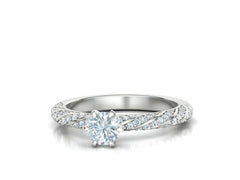 Stunning Solitaire Crown Center & Twisted Engagement Ring