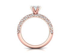 Stunning Solitaire Crown Center & Twisted Engagement Ring